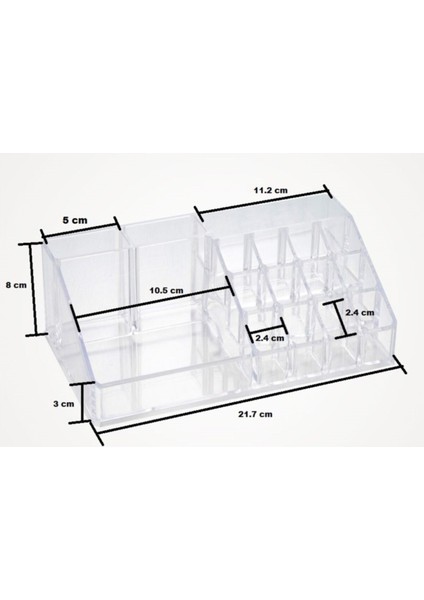 16 Bölmeli Şeffaf Makyaj Malzeme Düzenleyici Kutu, Turuncu Renkli, Pratik ve Şık Tasarım modelleri