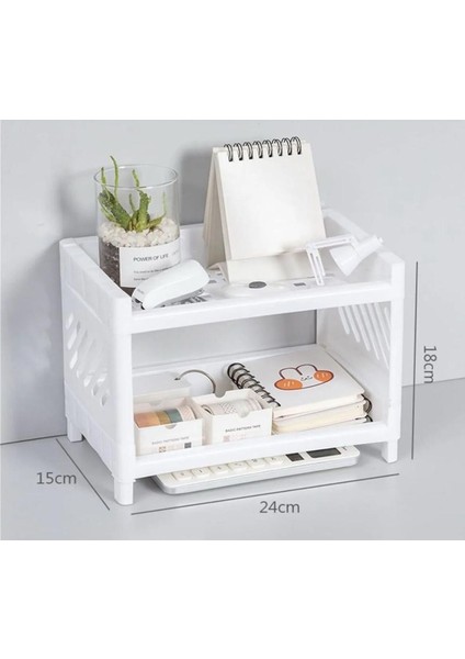 2 Katlı Çok Amaçlı Makyaj Ve Kozmetik Düzenleyici Raf Beyaz fiyatları