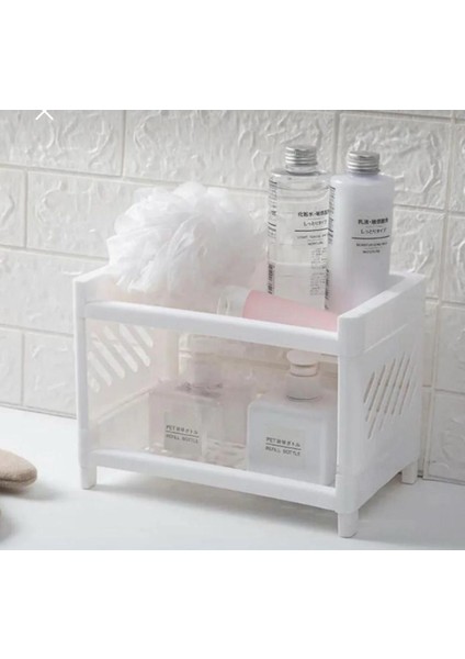 2 Katlı Çok Amaçlı Makyaj Ve Kozmetik Düzenleyici Raf Beyaz modelleri