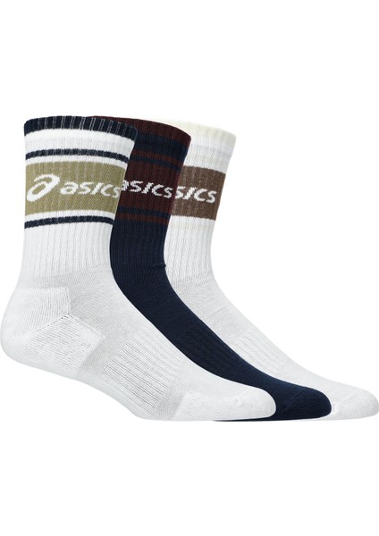 3 Pack Asics Logo Crew Sock Unisex Siyah Koşu Çorabı 3033B879-400