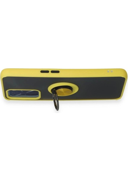 Oppo A16 Kılıf Montreal Yüzüklü Silikon Kapak - Sarı indirimleri