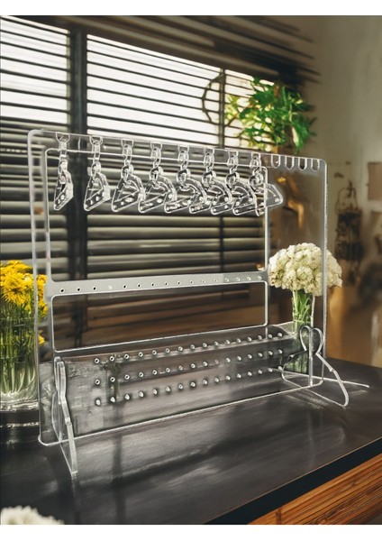 Şeffaf Pleksi Takı Organizeri, Kolye Ve Küpe Standı, Halhal Teşhir, Beyaz Renk modelleri