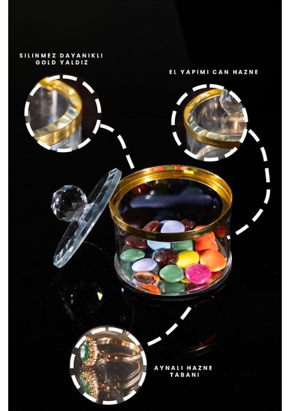 El Yapımı Lüks Cam Takı Ve Yüzük Kutusu, Şık Ve Dekoratif 1 Adet modelleri