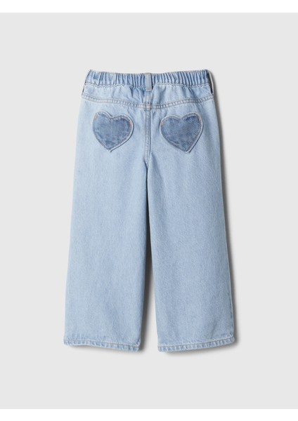 Kız Bebek Açık Mavi Wide Leg Jean Pantolon modelleri