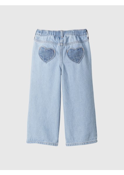 Kız Bebek Açık Mavi Wide Leg Jean Pantolon