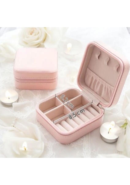 Şık Pembe Takı Saklama Kutusu, Zarif ve Fonksiyonel Tasarım