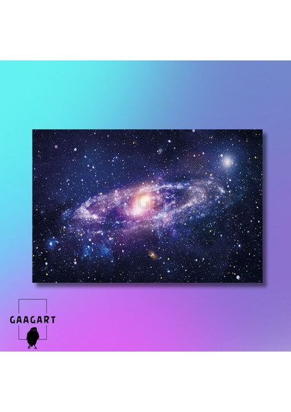 Tekli Yatay Kanvas Duvar Tablosu Uzay Işıklı Gökyüzü modelleri