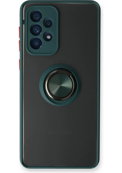 Samsung Galaxy A73 5g Kılıf Montreal Yüzüklü Silikon Kapak - Yeşil