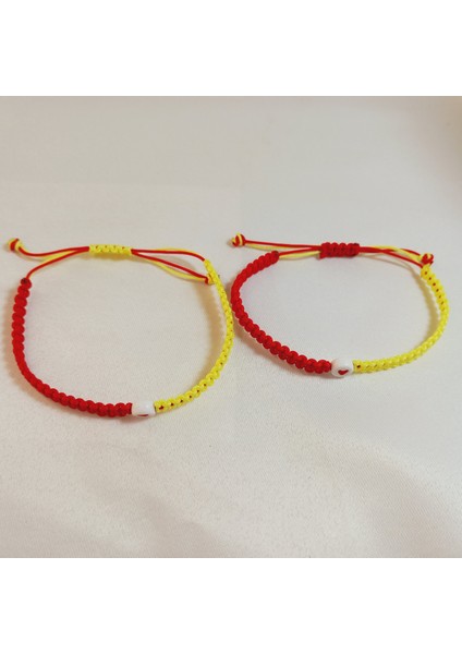 Göztepe Unisex Taraftar Makrome Örgü 2'li Bileklik, Çift Sevgili Arkadaş Bilekliği, Göztepe Kalpli Taraftar Bilekliği, Sarı Kırmızı Göztepe Sevgili Bilekliği indirimleri