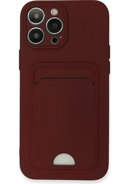 iPhone 13 Pro Max Kılıf Kelvin Kartvizitli Silikon - Bordo