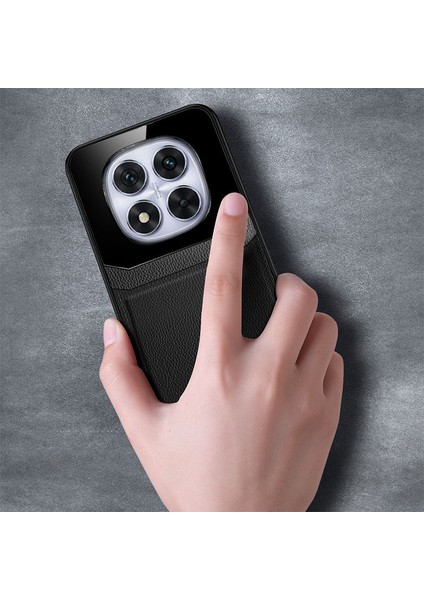 Xiaomi Poco X7 Pro Uyumlu Kılıf Zebana Lens Deri Kılıf Siyah modelleri
