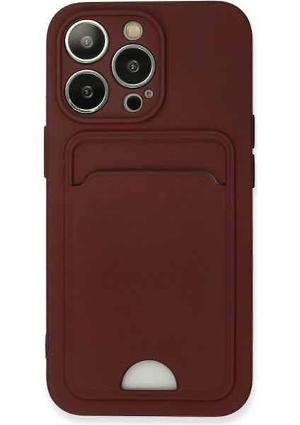 iPhone 13 Pro Kılıf Kelvin Kartvizitli Silikon - Bordo