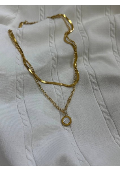 Gold Ikili Zincir Erkek Kolye Kadın Paslanmaz Çelik Kararmaz Unısex Renk Atmaz Kombinlenebilir fırsatları