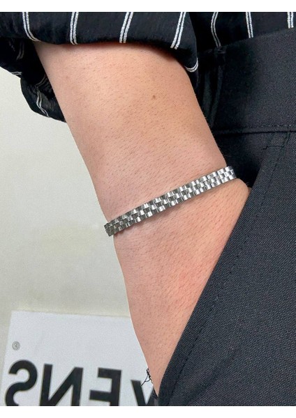 Silver Erkek Bileklik Kadın Unısex Paslanmaz Çelik Kararmaz Renk Atmaz Kombinlenebilir Üst Kalite fiyatları