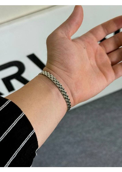 Silver Erkek Bileklik Kadın Unısex Paslanmaz Çelik Kararmaz Renk Atmaz Kombinlenebilir Üst Kalite indirimleri
