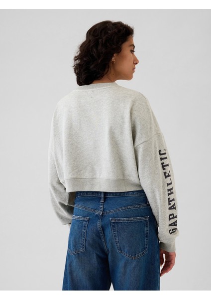 Kadın Gri Gap Logo Vintage Soft Crop Sweatshirt indirimleri