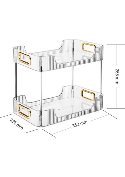 İki Katlı Çok Amaçlı Makyaj ve Takı Düzenleyici Beyaz modelleri