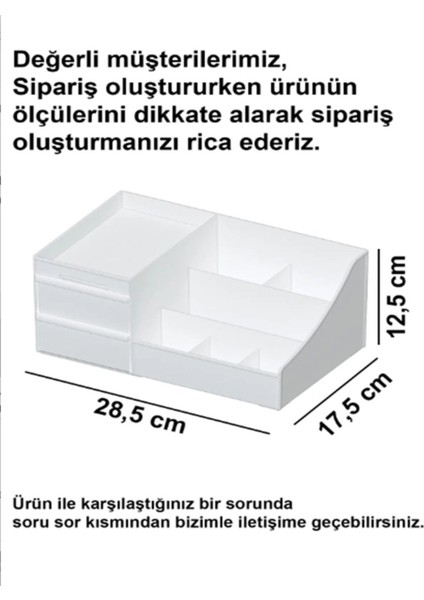 Beyaz Çok Amaçlı Çekmeceli Organizer, Kozmetik, Takı, Parfüm ve Kremler İçin Düzenleyici fiyatları