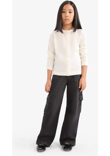 Kız Çocuk Bisiklet Yaka Düğmeli Triko Hırka N8407A625AU fiyatları