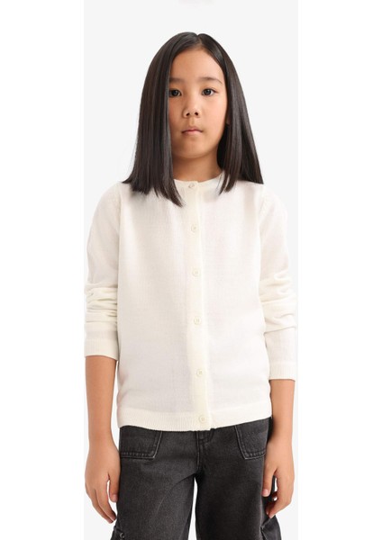 Kız Çocuk Bisiklet Yaka Düğmeli Triko Hırka N8407A625AU modelleri