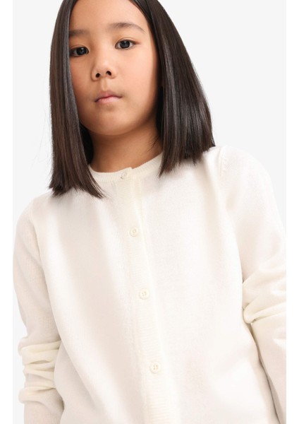 Kız Çocuk Bisiklet Yaka Düğmeli Triko Hırka N8407A625AU fırsatları