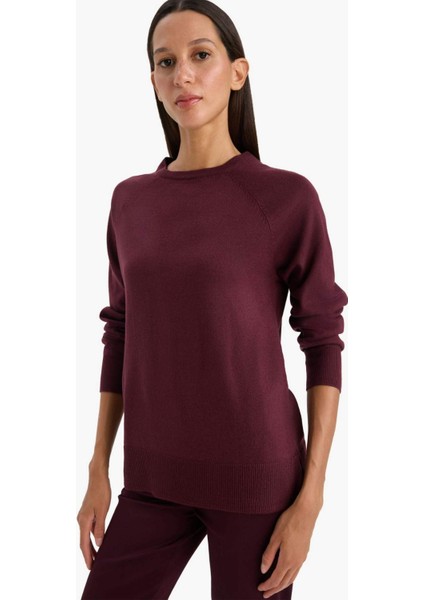 Relax Fit Bisiklet Yaka Basic Düz Triko Kazak I6913AZ25WN modelleri