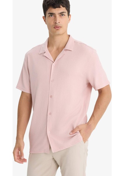 Modern Fit Polo Yaka Penye Kısa Kollu Gömlek C4125AX25SM