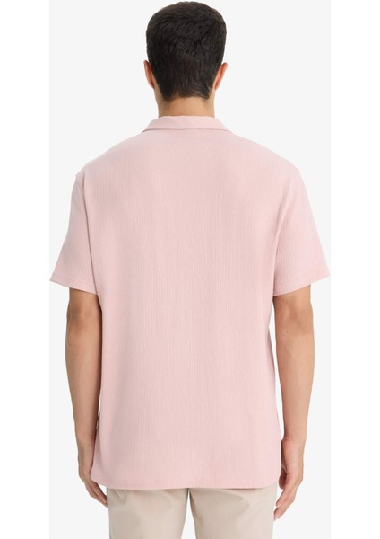 Modern Fit Polo Yaka Penye Kısa Kollu Gömlek C4125AX25SM