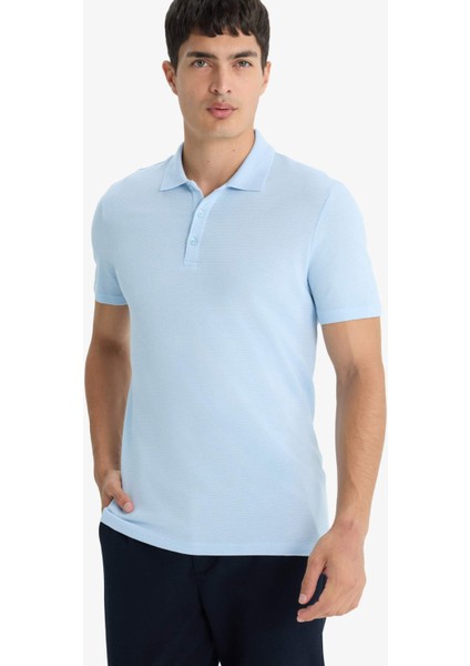 Slim Fit Dar Kesim Polo Yaka Kısa Kollu Pamuklu Modal Karışımlı Basic Düz Tişört M6609AZ25SP
