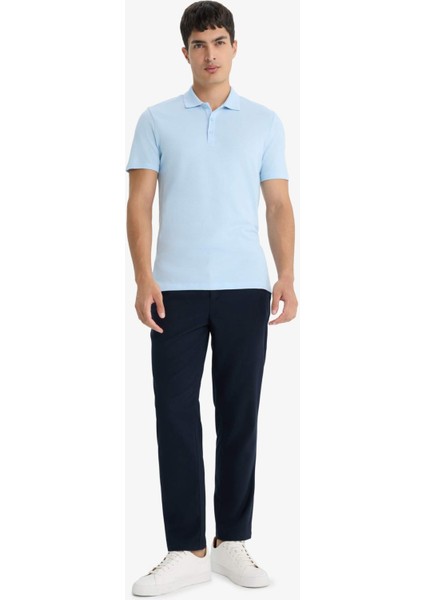 Slim Fit Dar Kesim Polo Yaka Kısa Kollu Pamuklu Modal Karışımlı Basic Düz Tişört M6609AZ25SP fiyatları