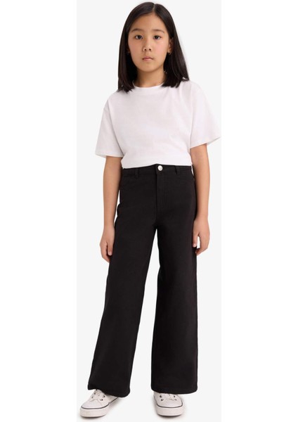 Kız Çocuk Wide Leg Geniş Paça Pamuklu Okul Pantolonu E6188A825AU fiyatları