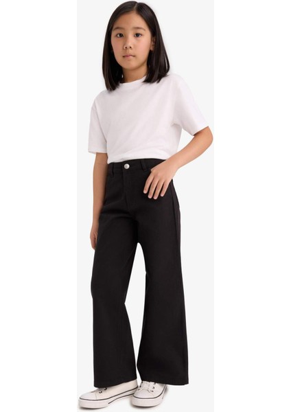 Kız Çocuk Wide Leg Geniş Paça Pamuklu Okul Pantolonu E6188A825AU modelleri