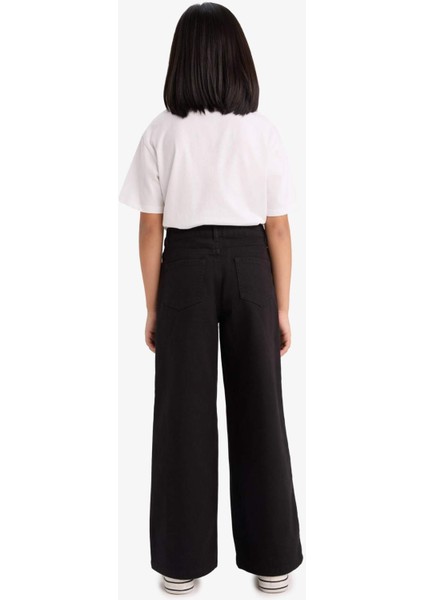 Kız Çocuk Wide Leg Geniş Paça Pamuklu Okul Pantolonu E6188A825AU