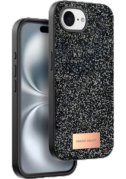 Apple iPhone 16E Bright Simli Kapak - Siyah