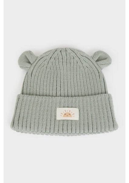 Erkek Bebek Dokuma Etiketli Kulaklı Triko Bere C8595A525WN