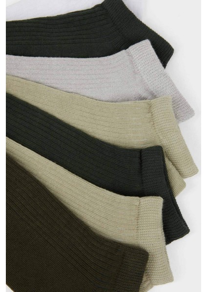 Kadın 7'li Pamuklu Patik Çorap F5658AXNS