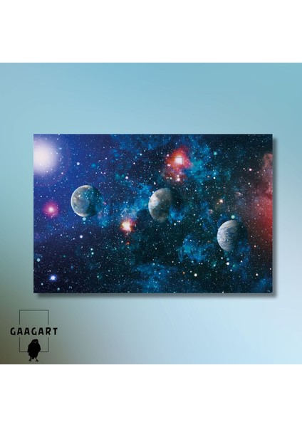 Tekli Yatay Kanvas Duvar Tablosu Uzay Parlak Yıldızlar modelleri