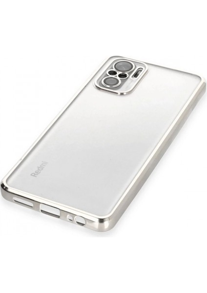 Xiaomi Redmi Note 10 Kılıf Lensli Silikon - Gümüş fırsatları