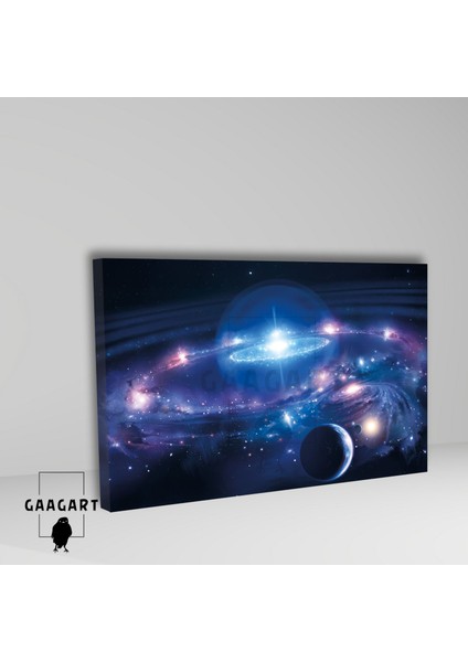 Tekli Yatay Kanvas Duvar Tablosu Parlak Uzay Boşluğu fiyatları