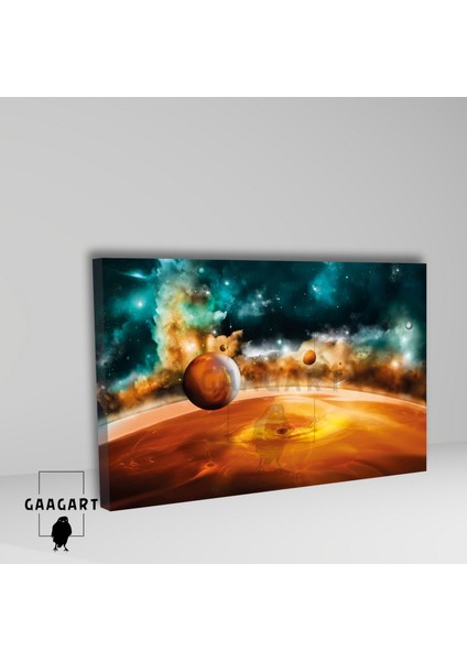 Tekli Yatay Kanvas Duvar Tablosu Uzay Gezegenler ve Dünya fiyatları