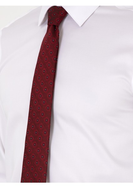 Erkek Beyaz Slim Fit %100 Pamuk Non Iron Klasik Gömlek 50303289-VR013