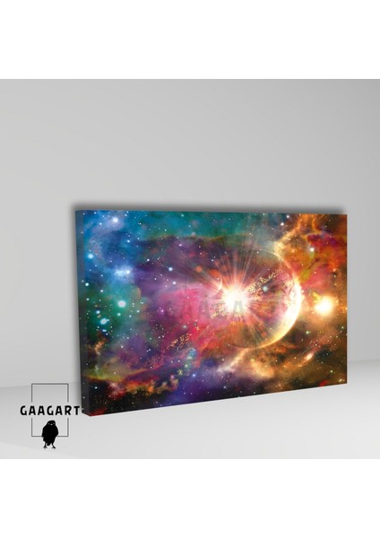 Tekli Yatay Kanvas Duvar Tablosu Uzayda Işık Patlaması fiyatları
