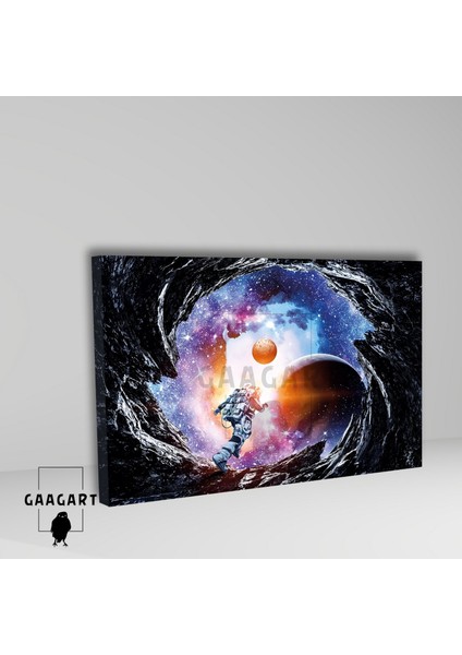 Tekli Yatay Kanvas Duvar Tablosu Uzay Astronot Ilistrasyonu fiyatları