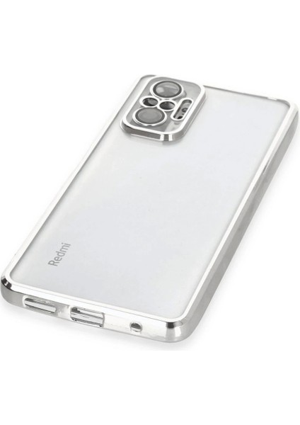 Xiaomi Redmi Note 10 Pro Kılıf Lensli Silikon - Gümüş modelleri
