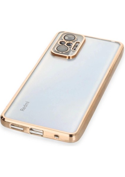 Xiaomi Redmi Note 10 Pro Kılıf Lensli Silikon - Gold modelleri
