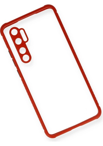 Xiaomi Mi Note 10 Lite Kılıf Miami Şeffaf Silikon - Kırmızı modelleri