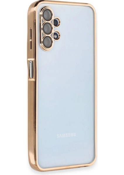 Samsung Galaxy A13 4g Kılıf Lensli Silikon - Gold