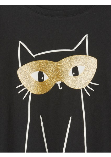 Kız Bebek Siyah %100 Pamuk Gap Logo Grafikli T-Shirt fiyatları