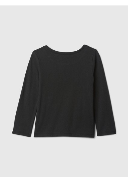 Kız Bebek Siyah %100 Pamuk Gap Logo Grafikli T-Shirt modelleri