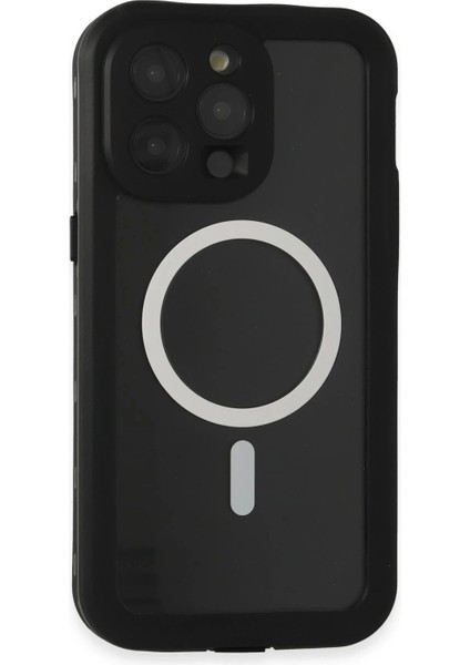 iPhone 15 Pro Kılıf Red Pepper Magneticsafe Su Geçirmez Kılıf - Siyah-Gri